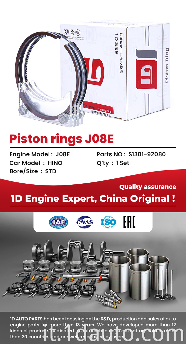 J08E Piston Ring Set